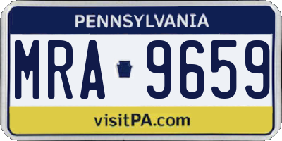 PA license plate MRA9659