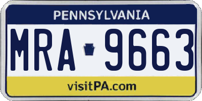 PA license plate MRA9663