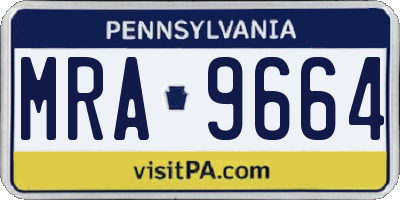 PA license plate MRA9664