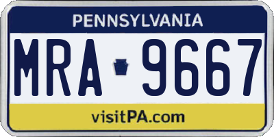 PA license plate MRA9667
