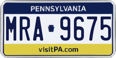 PA license plate MRA9675
