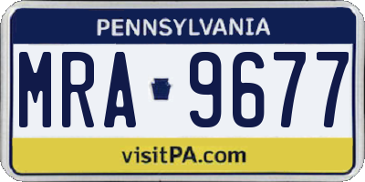 PA license plate MRA9677