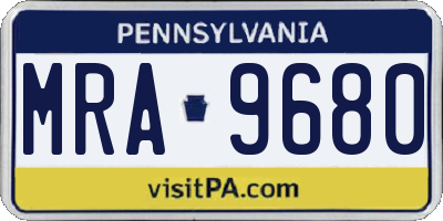 PA license plate MRA9680