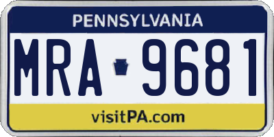 PA license plate MRA9681