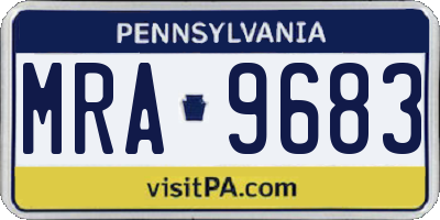 PA license plate MRA9683