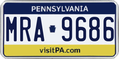 PA license plate MRA9686