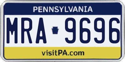 PA license plate MRA9696
