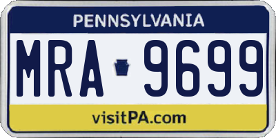 PA license plate MRA9699