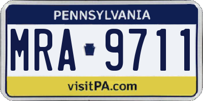 PA license plate MRA9711