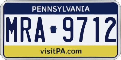 PA license plate MRA9712