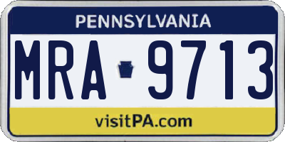 PA license plate MRA9713
