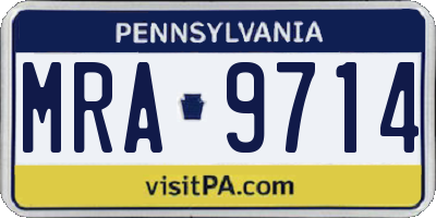PA license plate MRA9714