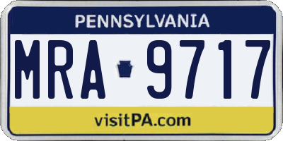 PA license plate MRA9717