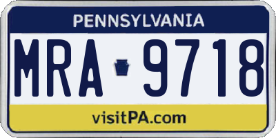 PA license plate MRA9718