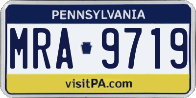 PA license plate MRA9719