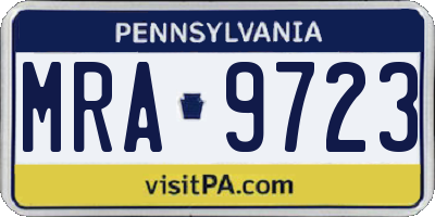 PA license plate MRA9723