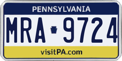 PA license plate MRA9724