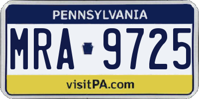 PA license plate MRA9725