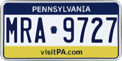 PA license plate MRA9727