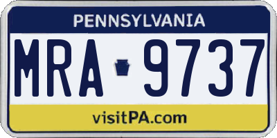 PA license plate MRA9737