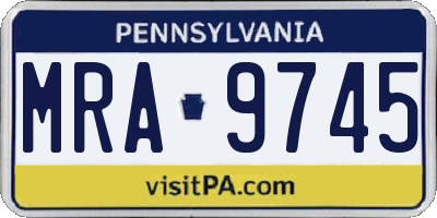 PA license plate MRA9745