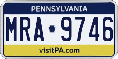 PA license plate MRA9746