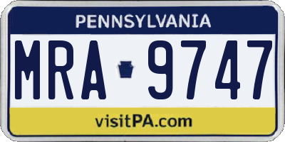 PA license plate MRA9747