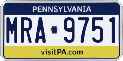 PA license plate MRA9751