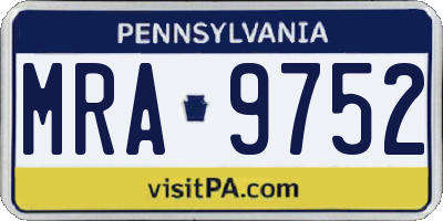 PA license plate MRA9752