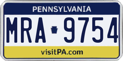 PA license plate MRA9754