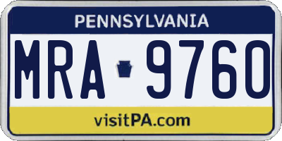 PA license plate MRA9760
