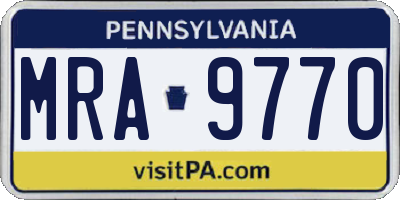 PA license plate MRA9770