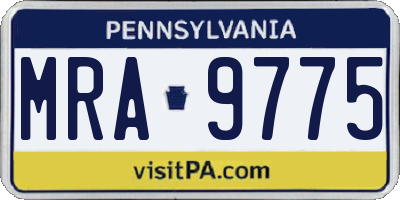 PA license plate MRA9775