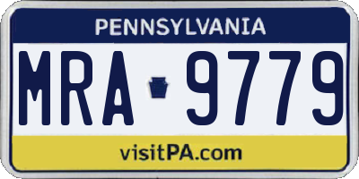 PA license plate MRA9779