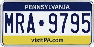 PA license plate MRA9795