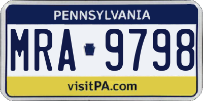 PA license plate MRA9798