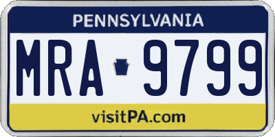 PA license plate MRA9799