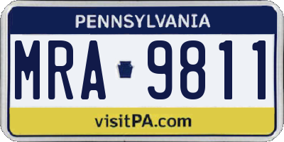 PA license plate MRA9811