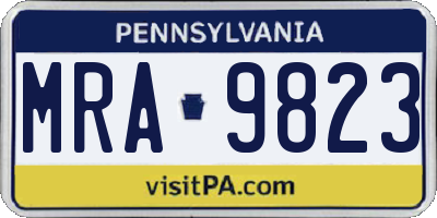 PA license plate MRA9823