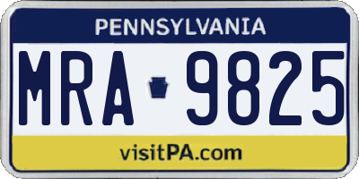 PA license plate MRA9825