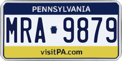 PA license plate MRA9879