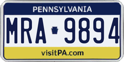 PA license plate MRA9894