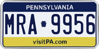 PA license plate MRA9956