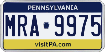 PA license plate MRA9975