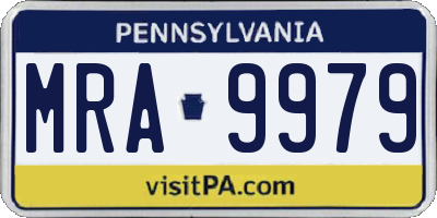 PA license plate MRA9979