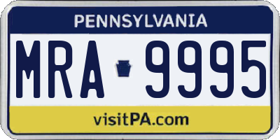 PA license plate MRA9995