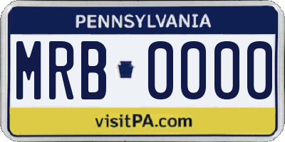 PA license plate MRB0000