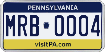 PA license plate MRB0004