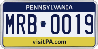 PA license plate MRB0019