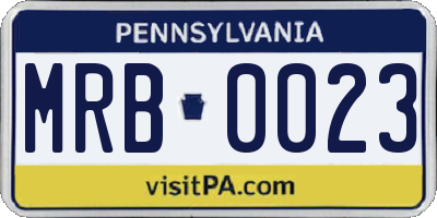 PA license plate MRB0023